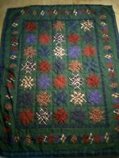 Vintage Handmade 8 POINT STAR QUILT CHRISTMAS COLORS FARMHOUSE SEE PICS picture