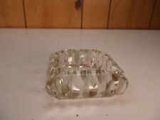 Vintage MCM Heavy Clear Crystal Glass Ash Tray Square  picture