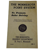 1959 The Minnesota Point System Highway Dept Driving Safety Information Booklet picture
