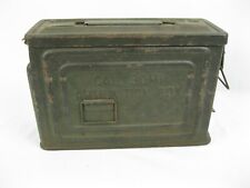 Vintage WWII 30 Cal. M1 Ammunition Ammo Box Can, U.S. Flaming Bomb picture