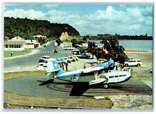 New Zealand Postcard Paihia Bay of Islands Mount Cook Airplane c1950's picture