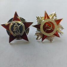 WW2 MEDAL BADGE,RED  STAR, USSR ,LOT 2 PCS.-REPLICA-#64d picture