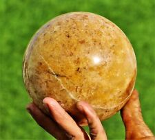 120MM Polished Golden Healer Quartz Crystal Healing Energy Stone Decor Sphere picture