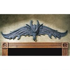 Medieval Dragon Arched Wings & Pointed Talons Sculptural Wall & Door Pediment picture