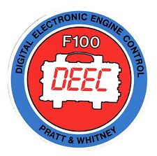 PRATT & WHITNEY F100 DEEC DIGITAL ELECTRONIC ENGINE CONTROL Sticker 4 1/2 Inch picture