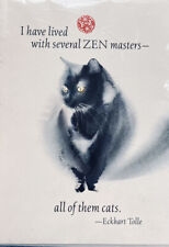 6  Blank Cards Envelopes Any Occasion Cat Art  Zen Master Quote By Eckhart Tolle picture