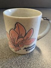 VTG Atlanta, Georgia, Vintage Pink Azalea Coffee Cup Speckled Gray￼. picture
