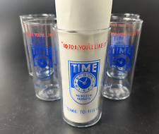 Lot of 6 Vintage Time Petroleum Products Gas Oil Promotional Glasses 1940's NOS picture