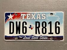 VINTAGE TEXAS LICENSE PLATE THE LONE STAR STATE RED/WHITE/BLUE DW6-R816 COOL😎 picture