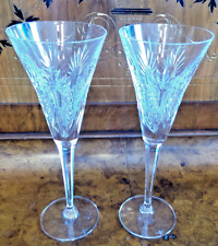 TWO WATERFORD CRYSTAL CHAMPAIGN TOASTING FLUTES 9 1/4