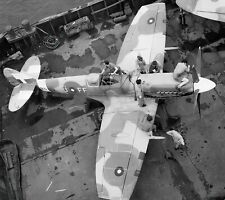 World War Two Photo WW2 Royal Air Force Spitfire XIV on Carrier RAF WWII  8425 picture