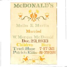 Family Register NC McDonald Martin picture