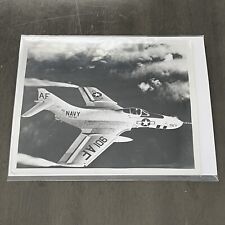 1957 Aviation Grumman F9F-8P Cougar Jet NAVY Plane B&W 8”x10” Official Photo picture