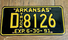 1991 Arkansas TRUCK vehicle License Plate unused steel NICE & SHINY picture