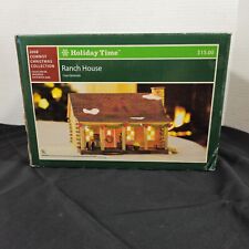 Holiday Time Cowboy Christmas Western Ranch House Village Cabin No Light Figure  picture