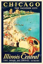 1929 Chicago the Vacation City Vintage Style Travel Poster - 24x36 picture