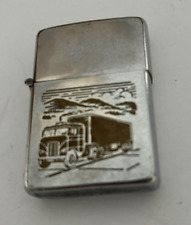 Vintage ZIPPO LIGHTER Semi Tractor Trailer Highway Truck w/1966 on Back picture