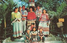 Miami Florida, Seminole Indians Traditional Dress Totem Pole, Vintage Postcard picture