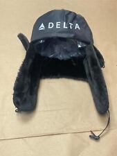 Delta Airlines Classic Trapper Hat Black L/XL N-Ferno 6802Z w/ Hard Bump Cap picture