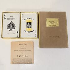 Vintage Congress 606 Canasta Double Deck Playing Cards Gold Edged picture