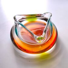1970s Vintage Czechoslovakian Color Glass Ashtray made in Soviet USSR times picture