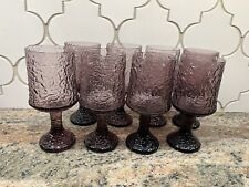 8 Vintage LENOX Hand Blown Purple/Lavender Crystal Impromptu Glasses/Goblets picture