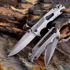 Grey Multitool Folding Knife with Bottle Opener Survival Knife for Emergency   picture