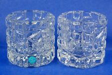 2 x TIFFANY & CO Rock Cut Crystal Votives Candle Holders 3 1/4