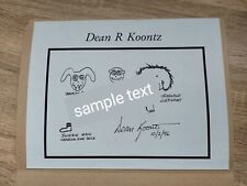 ORIGINAL Dean Koontz Autographed Doodle (Feb 1996) inc letter of authenticity picture
