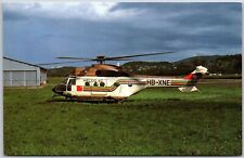 Helicopter Aerospatiale AS332C Super Puma HB-XNE c/n 2002 Helog Berne Postcard picture