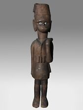 African Old Wood Colonial Kamba Figure w/ metal eyes 14” tall picture