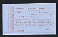 1850's Kennebec and Portland Railroad Company Stock Document picture