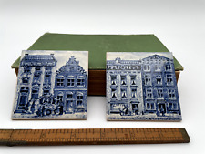 Vintage Lot of (2) KLM Delft Business Class tiles/coasters--839.24 picture
