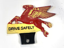 MOBIL Red Flying Horse Pegasus License Plate Topper 