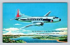Fly Eastern's Great New Silver Falcon, Airplane, Transportation Vintage Postcard picture