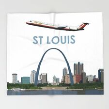TWA MD-80 over St Louis - 51x60 Throw Blanket picture