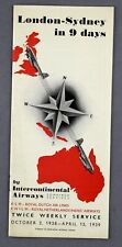 KLM / KNILM ROYAL NETHERLANDS INDIES AIRWAYS AUSTRALIA AIRLINE TIMETABLE 1938/9  picture