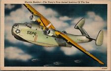 Martin Bomber The Navy's New Aerial Sentries Of The Sea Airplane Postcard C341 picture