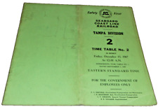 DECEMBER 1967 SCL SEABOARD COAST LINE TAMPA DIVISION EMPLOYEE TIMETABLE #2 picture