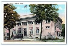 c1920s Post Office Exterior Roadside Pontiac Michigan MI Unposted Trees Postcard picture