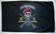 3x5 Airborne Mess With The Best Die Like The Rest Flag 3' x 5' Indoor Outdoor  picture