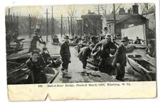 Wheeling, West Virginia - Flood of March 1907 - End of Steel Bridge, Postcard picture