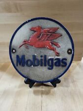 Mobil Gas Oil Sign 9+inch Cast Iron METAL Plaque Sinclair Collector Coal Garage picture