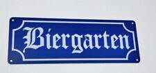 BIERGARTEN TIN SIGNS ( Lot Of 3) BIER BAR PUB BEER WALL DECOR GERMAN 11x4 Inches picture