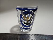  ROYAL CARIBBEAN SUN VIKING COLORFUL 22KT GOLD AND BLUE ETCHED  SHORT SHOT GLASS picture
