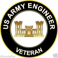 US ARMY ENGINEER VETERAN BUMPER STICKER TOOL BOX STICKER LAPTOP STICKER picture