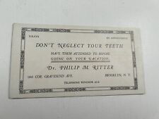 Vintage Dentist Dental Inkblotter  Dr Philip Ritter Brooklyn NY picture