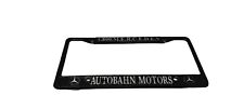 Vintage Autobahn Motors Mercedes-Benz California Metal License Plate Frame Black picture
