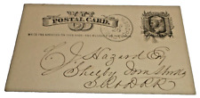 1881 SELMA & GREENSBORO SOUTHERN RAILWAY RPO POST CARD TO SELMA ROME & DALTON RR picture
