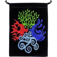 4 Elements Vividly Embroidered Velveteen Tarot Bag Earth Air Fire Water picture